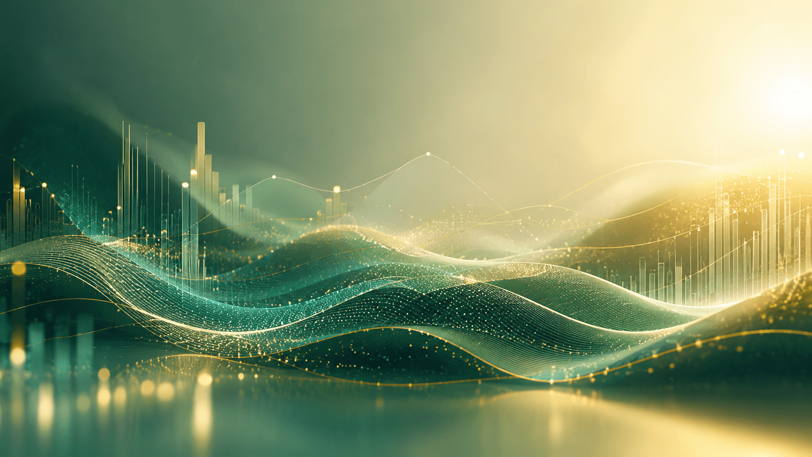 A structured wave of connected data points